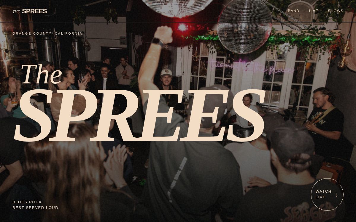 The Sprees unofficial website redesign by Stoked Web